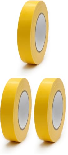Image of Duct Tape 1 Inch X 44 Yards, 8.5 mil Thickness, Heavy Duty Yellow Duct Tape, No Residue, Waterproof, Tear by Hand for Repairs, Industrial, Professional Use (Pack of 3)