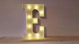 Luminaire en métal blanc avec LED en forme de E de 12 pouces - Dimensions : 31 x 28 x 5 cm.