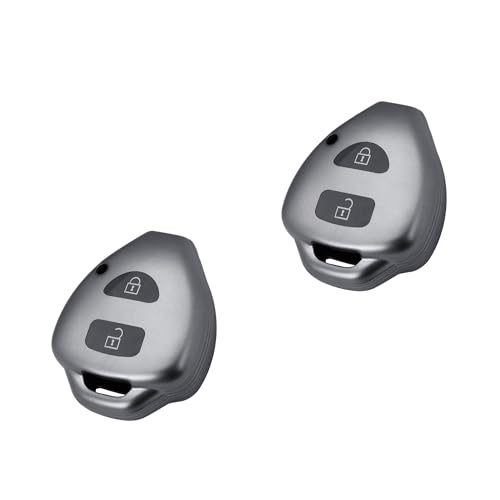 Image of SIAGO TPU Key Cover Compatible with innova, Fortuner 2 Button Smart Key (Grey Pack of 2)