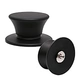 2 Pack Universal Silicone Pot Lid Replacement Knobs – Heat Resistant Pan Lid Holding Handles, Suitable for Cookware, Slow Cookers, Skillets, BPA-Free and Dishwasher Safe (Black-2pcs)