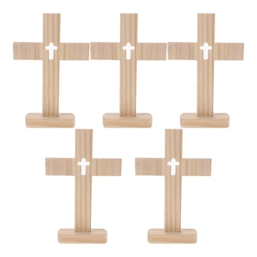 Cruces de madera religiosas decorativas de pino para adornos cristianos de escritorio
