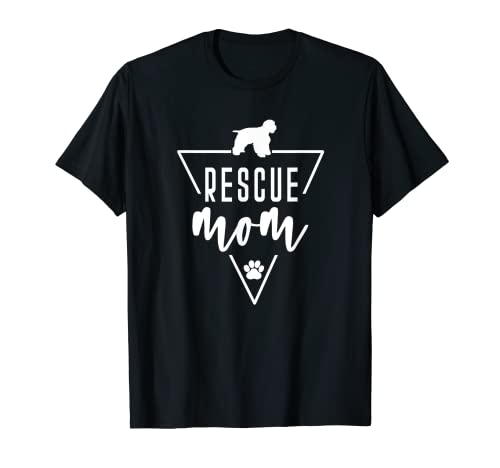 Rescue Mom - Cocker Spaniel Dog Mom Pet Paw Print Lindo Camiseta