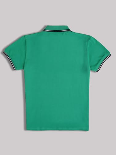 Image of Li'l Tomatoes Boys Pique Polo T-Shirt | Solid Collar Half Sleeve Casual Summer Wear | Soft & Breathable Cotton Blend | 3-15 Years