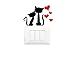 Adesivo Wall Stickers Gatti con Cuori per interruttori, Adesivi Murali Decorazione Interni, Adesivo per placche, Stickers per Spine