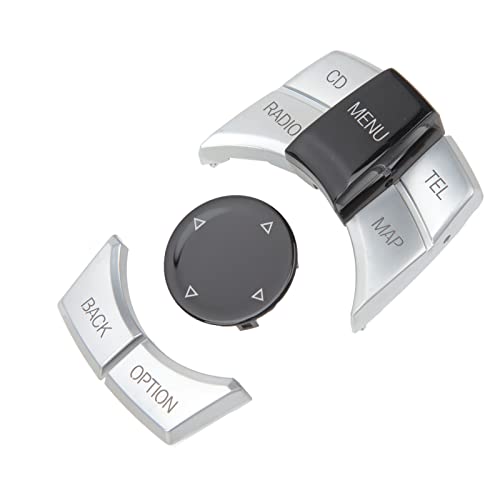 Catálogo de Superficies multimedia . 48 Botón de Perilla de Control Multimedia, Superficie Exquisita, Cubierta de Botón Multimedia para Automóvil, Antiabrasión, 6 Piezas de Tacto Suave para la Serie 1 3 5 6 (Plata