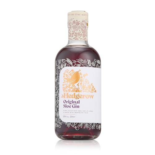 Hedgerow Original Sloe Gin 26% ABV | Rich, aromatic, velvety, warming Sloe Gin with foraged local botanicals | Crafted in North Yorkshire | 50cl Bottle.