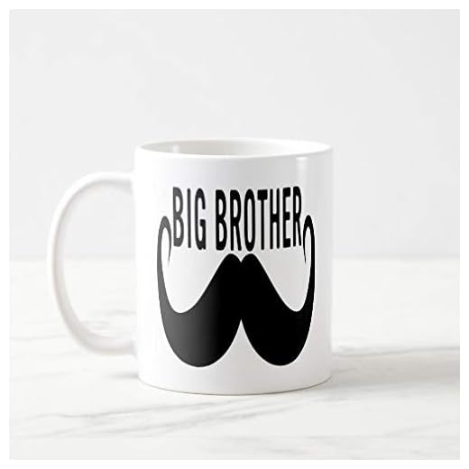 Rolig kaffemugg eller temugg, mustasch storebror rolig mustasch citat kaffemugg, perfekt som present eller samling, 325 ml kaffemuggar, julklapp