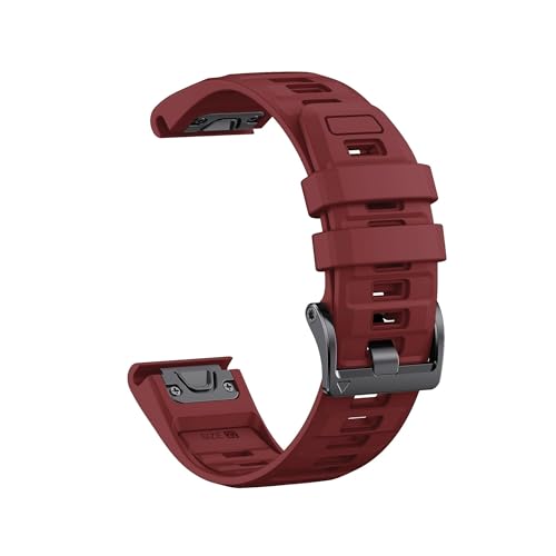 22 26mm�J���[�_��V���J�Q���N�C�b�N�t�B�b�g�x���g�ɓK������Garmin Fenix 8 47 51mm 5X Plus 6 6 Pro 7 Pro Instinct(Wine red,22mm)