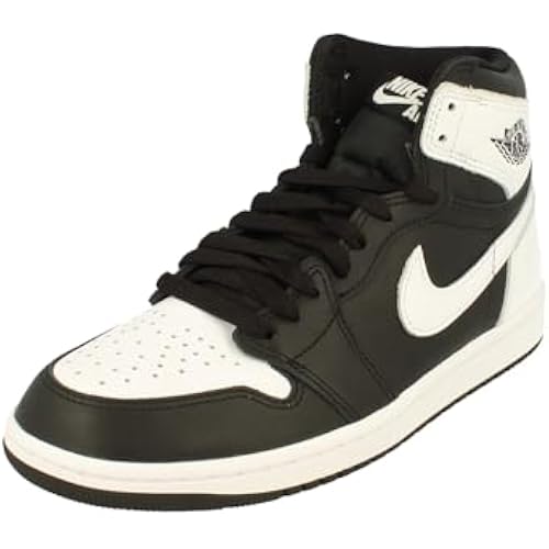 NIKE Air Jordan 1 Retro High Og Mens Shoes Size-10 Black/White-White