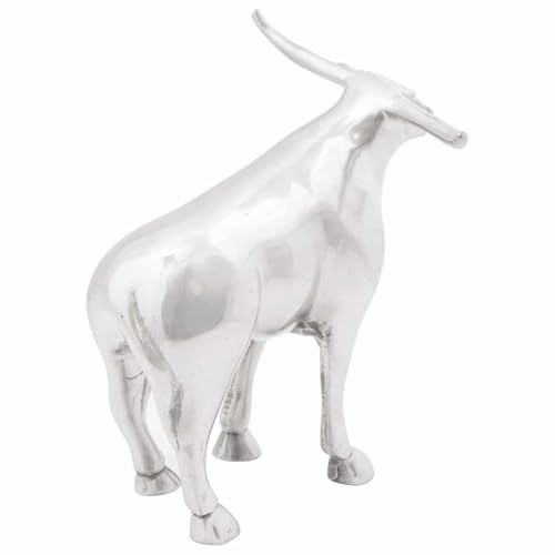 Genérico Escultura de Toro Plateado 20 x 17 x 23 cm Aluminio,Casa y jardín,Decoración,Obras de Arte,Figuras, esculturas y estatuas,Plata,42000139