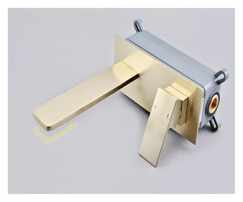 Grifo empotrado de latón macizo en oro cepillado para lavabo, CF001 3