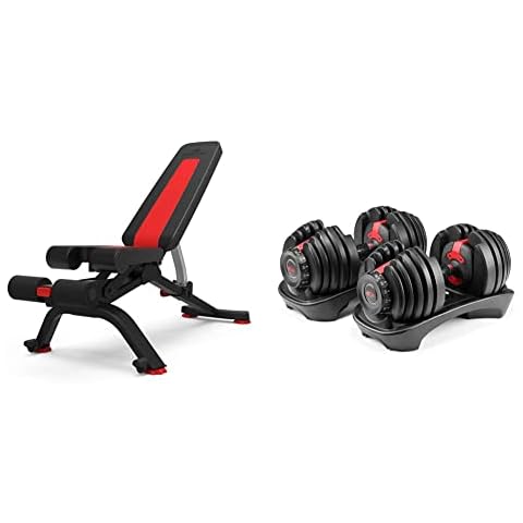 Bowflex SelectTech 552 Adjustable Dumbbells (Pair) 5.1S Stowable Bench Cover