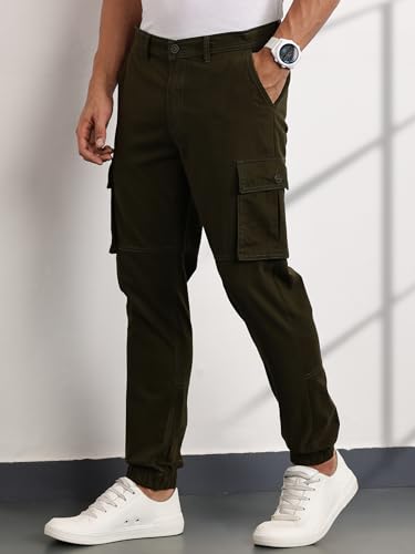 Image of Thomas Scott Men's | Solid | Light Weight | Breathable Fabric | Mid Rise | Regular Fit | Cotton Blend | Button Waist | Chino Trouser | Pants