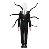 Funnlot Scary Halloween Costumes for Kids, Scary Slenderman Halloween Costumes for Girls Boys Cosplay Costume L Black