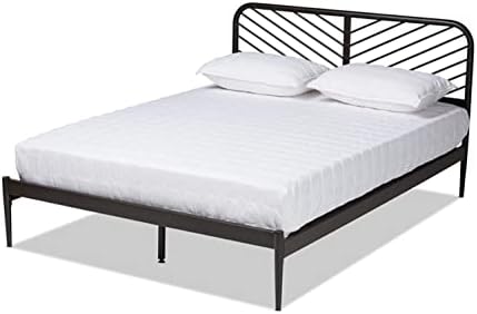 Baxton Studio Dora Industrial Black Finished Metal Full Size Platform Bed