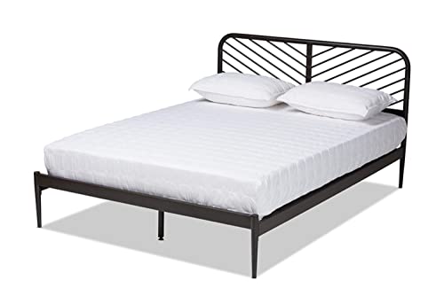 Baxton Studio Dora Industrial Black Finished Metal Full Size Platform Bed #TOP2