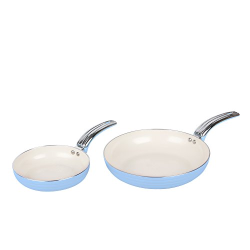 Swan 2pce Frying Pans 20/28cm SWPS2010BLN Retro sartenes, 2 Piezas, 20/28 cm, Color Azul, Metal, 28x46.8x5.5 cm, 2 Unidades