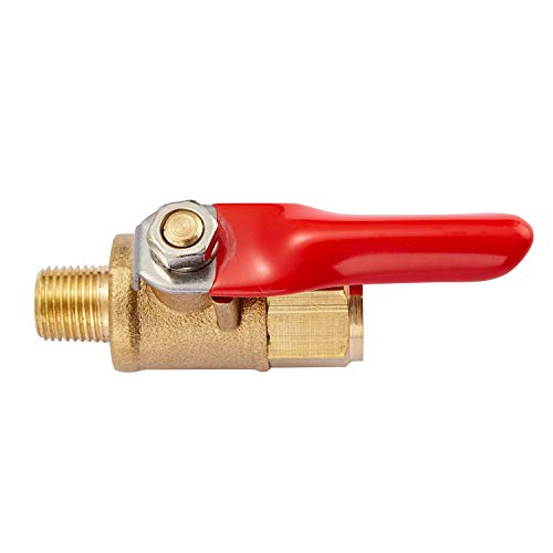 Válvula de bola de latón 1/8 NPT hembra de alta resistencia con mango de 180 grados, pack de 2 3