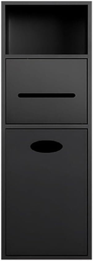 Cabine de douche en acier inoxydable noir 20x63x13,5 cm avec étagère intégrée