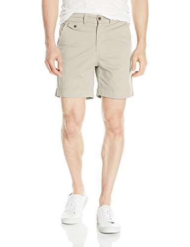 Vintage 1946 Men's Sunny Stretch Twill Flat Front Short, Stone, 32