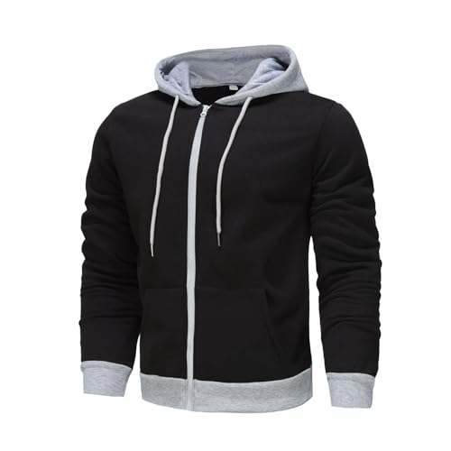 Mens Zip Up Color Block Hoodie Casual Stylish Durable Top Raglan Sleeves Hoodies Zipper Sweatshirt2
