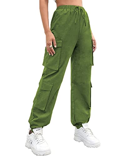 4 tasche con patta inoltre sono profondi e abbastanza buono per tenere le mani, telefono e portafoglio, o altra comodità quando si lavora o appendere fuori.Pantaloni cargo ammanettati donne/pantaloni cargo per le donne/Jogging bottoms/Nero jogging womens
