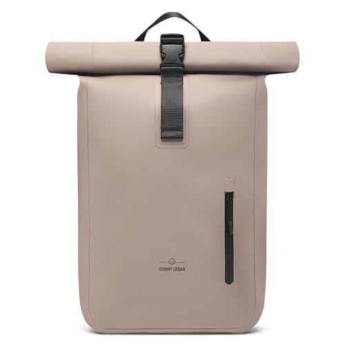 Johnny Urban Rucksack Wasserdicht Damen & Herren Beige - Conor - Wasserdichter Rolltop Fahrradrucksack - Wasserfester Roll Top Backpack für Uni Fahrrad Büro - Mit Laptop Fach