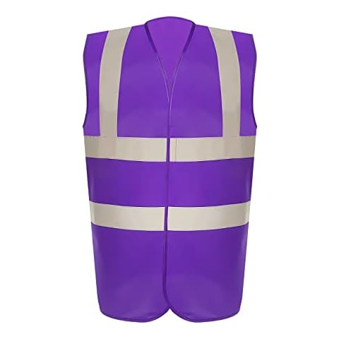 ZUJA Safety Vest Reflective stripes Class 2 multi-color Vest Bright Construction Workwear for men and women., Purple, XX-Large-3X-Large Cover