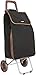 Carrello per la spesa pieghevole con 2 ruote e borsa espandibile (nero)