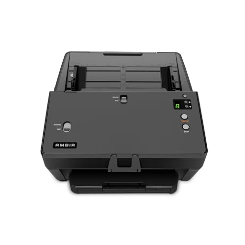 AMBIR nScan DS1060-AS 60 ppm High-Speed Document, Card and Passport Scanner, 9 Programmable scan Modes, Supports-Color, Black/White & Grayscale, Versatile, Double-Sided scanning, USB, Windows ONLY