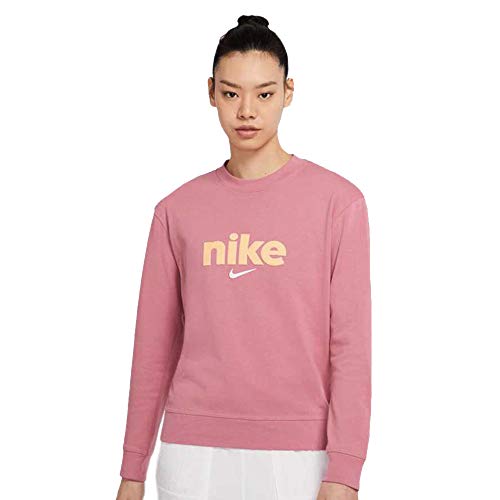Nike Camiseta de Manga Larga Marca Modelo Camiseta de Manga Larga de Mujer Crew Rosa