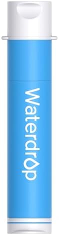 Waterdrop Pajita de Filtro de Agua para Senderismo, Sistema de Filtración Portátil para Acampar, Purificador de Agua Potable para Emergencia, Senderismo, Mochila de Viaje, 1 Paquetes Azul