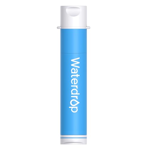 Waterdrop Filtro a Goccia D'acqua a Paglia, Sistema di Filtrazione Portatile da Campeggio, Depuratore d'acqua Potabile per Escursioni di Emergenza a Piedi con lo Zaino (Waterdrop Blu 1)