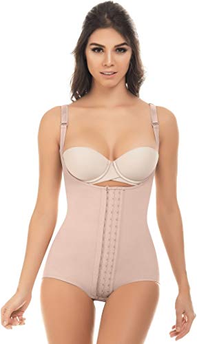 Just Us Store 3 Adjustable Row Hooks Faja Colombiana Post-Surgery & Postpartum (Medium) Mocha