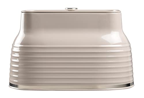 Daewoo Sienna Collection Bread Bin, Large Capacity Food Storage Container With Removable Lid, Taupe