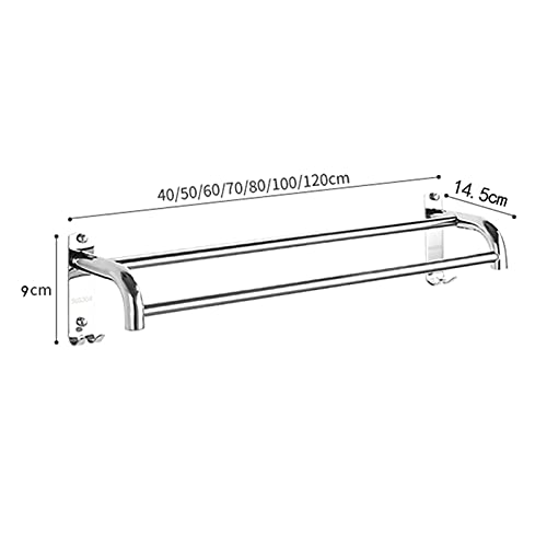 Double barre porte-serviettes 100cm inox SUS304, accessoire de rangement mural de cuisine - 7
