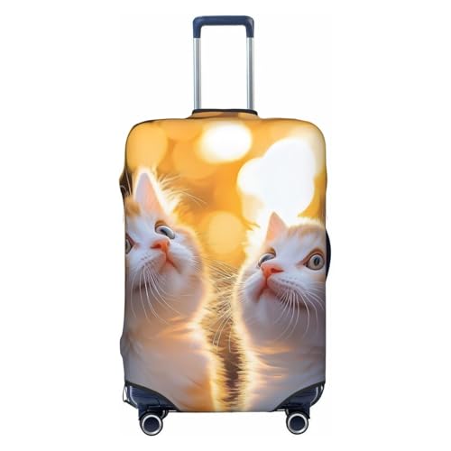 Cats Elastic Travel Luggage Cover, Washable Spandex Suitcase Protector, Anti-Scratch Fits 18-32 Inch