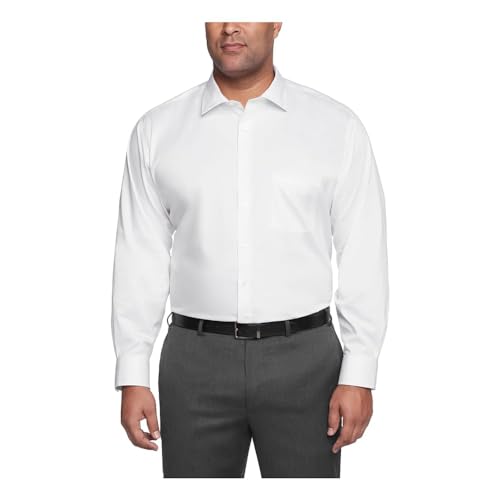 Van Heusen Men's Big Fit Dress Shirt Ultra Wrinkle Free Flex Collar Stretch (Big and Tall)