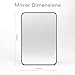 Minuover Wall Mount Mirror for Bathroom, Brush Black Metal Framed Rounded Corner Rectangular Vanity Mirror (20