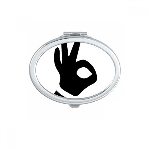 Miroir de maquillage portable compact ovale, idée cadeau mignon et artistique - 2