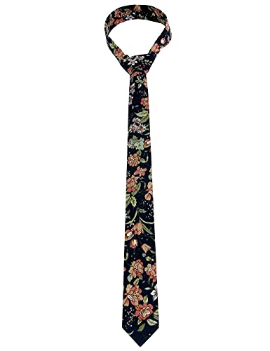 Image of Kebocis Mens Skinny Cotton Floral Tie for Men