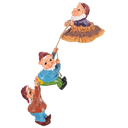 TINEASUR 1juego Figurita De Duende Escalador para Jardín Adorno De Decoración Colgante Miniatura De Jardín Creativa Estatua De Duende para Exterior