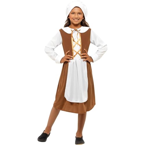 Disfraz Tudor para niña, color marrón mediano miniatura 2