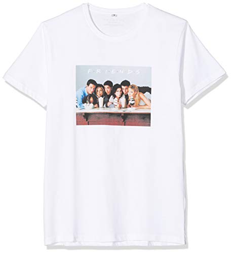 MERCHCODE Friends Group tee Camiseta, Blanco (White 00220), Large para Hombre