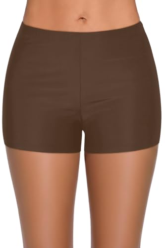 Image of Yonique Womens Swim Shorts Solid Tankini Bottoms Swimsuit Bottoms(Available in Plus)