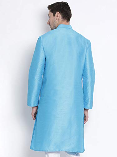 Image of VASTRAMAY Men Banarasi Silk Solid Kurta | Soft Cotton Blend Ethnic Kurta | Comfortable for Festive & Wedding Occasions