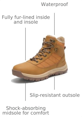 Image of SKDOIUL Men's Waterproof Outdoor Warm Snow Boots