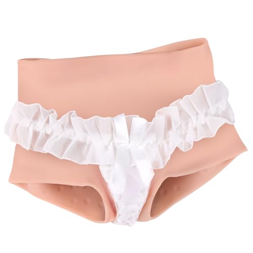 YEEFAIRY Culotte Silicone Réaliste avec Tuyau, Crossdresser Slip Fessier Faux Vagin Hanches Pantalon Transgender Fausse Chatte Fesse Féminisé pour Hommes Travesti...