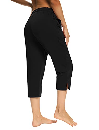 Sarin Mathews Womens Capri Yoga Pants Loose Workout Joggers Drawstring Sweatpants Lounge Pajama Capris Pants with Pockets - Image 4