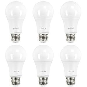 Linkind A19 LED Light Bulbs Dimmable, 100W Equivalent, 2700K Soft White, 15.5W 1600 Lumens 120V Bulbs, E26 Standard Base, UL Listed, Lighting for Bedroom Living Room Home Office, 6 Packs